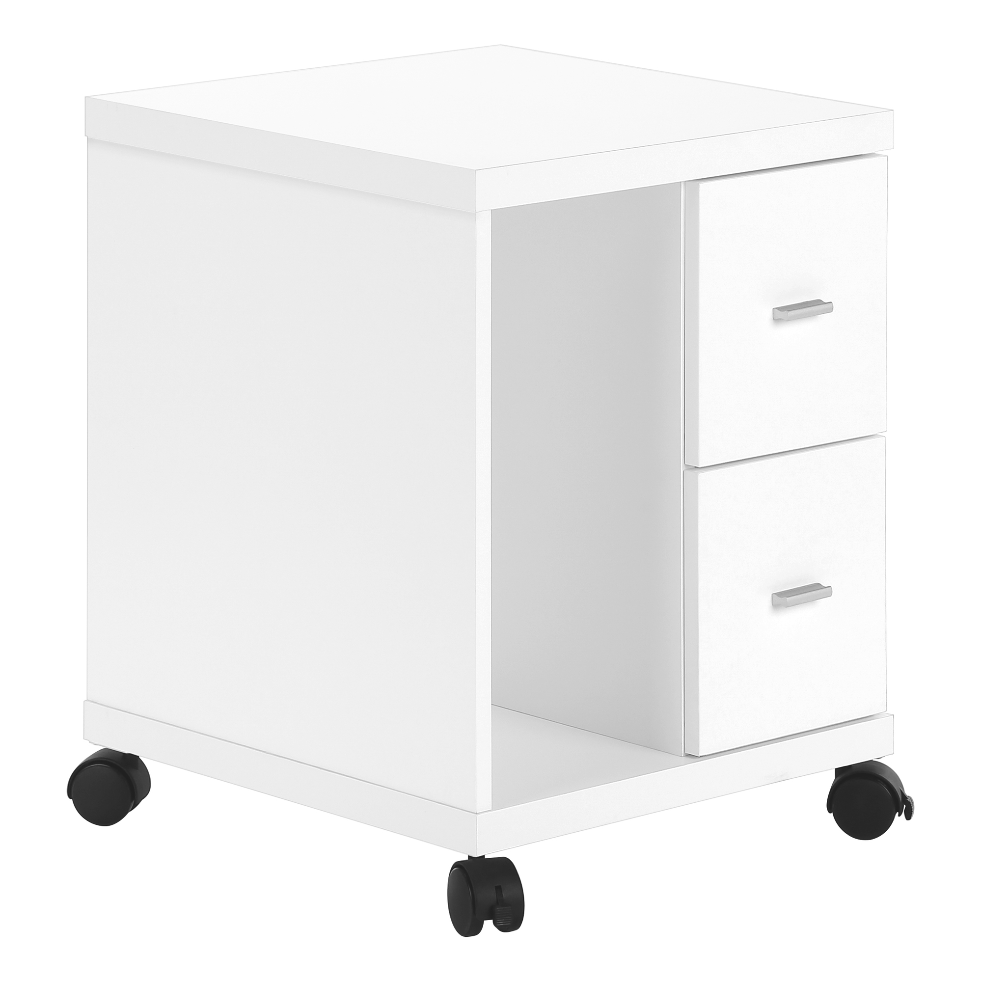 OFFICE CABINET - WHITE WITH 2 DRAWERS ON CASTORS